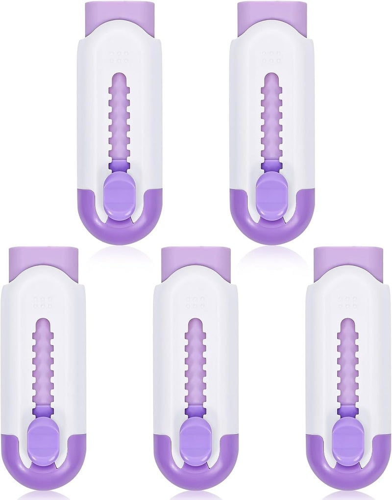 Muxdilu Pencil Erasers, Retractable Erasers for Pencils - White Purple, Pack of 5 - Image 2